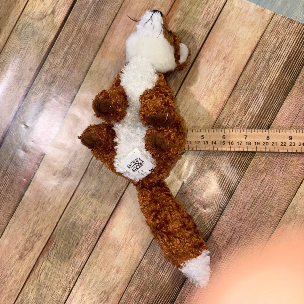 Textured Sitting Fox Plush Stuffed Animal Toy Kids Small Orange Fiesta